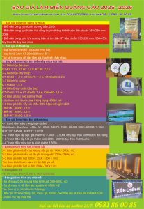 báo giá làm biển quảng cáo 2025 2026