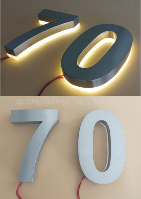 chữ nổi inox gắn led cao cấp | Quảng cáo Nghiệp Phát