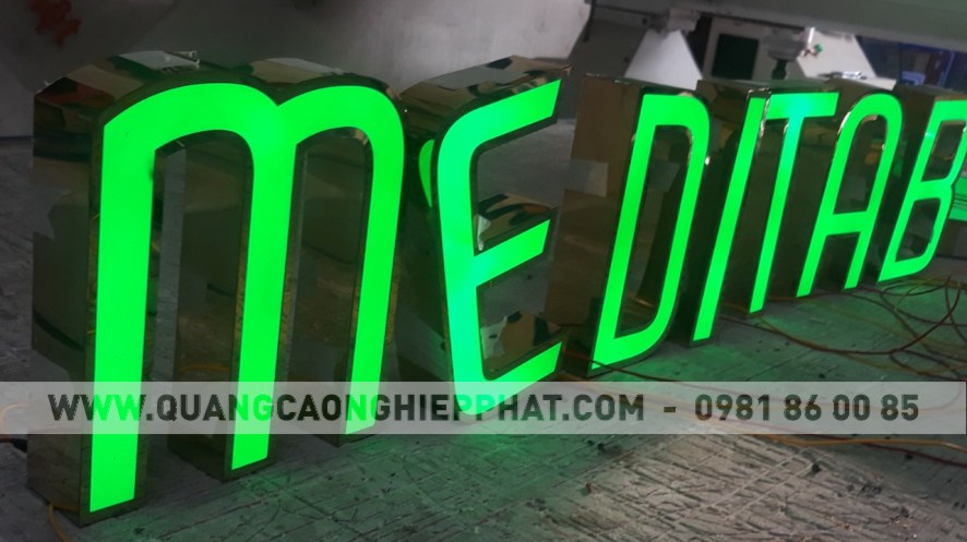 chữ nổi inox gắn led cao cấp | Quảng cáo Nghiệp Phát